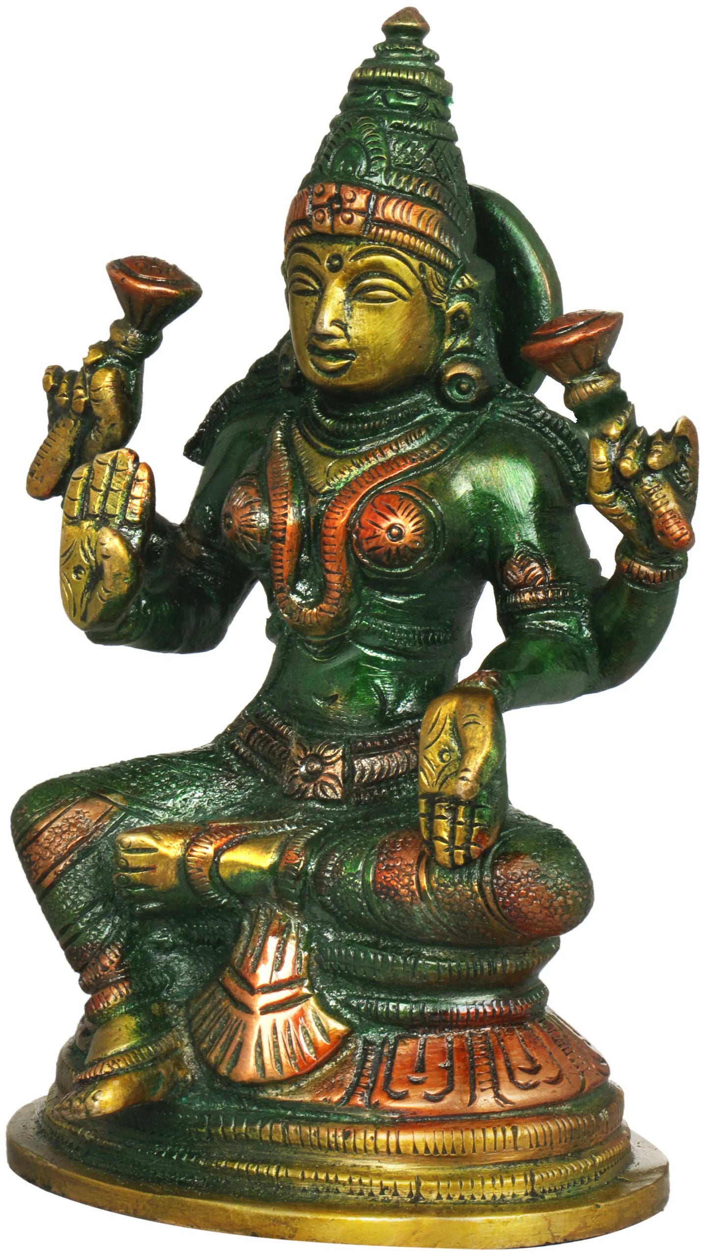 Brassaura® Brass Lakshmi Devi Statue | Height 5.51 Inches & Weight 0.90 kg