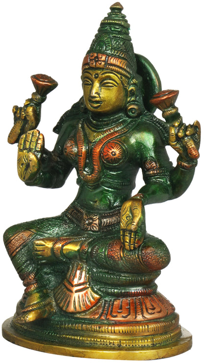 Brassaura® Brass Lakshmi Devi Statue | Height 5.51 Inches & Weight 0.90 kg