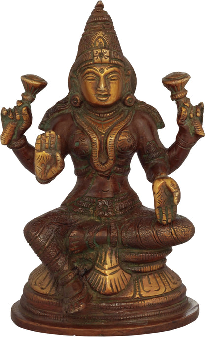 ब्रासौर्रा® पीतल लक्ष्मी देवी प्रतिमा | ऊँचाई 5.51 इंच और वज़न 0.90 किग्रा