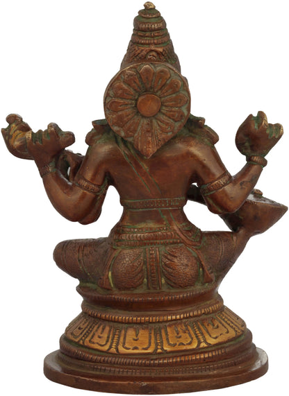 ब्रासौर्रा® पीतल लक्ष्मी देवी प्रतिमा | ऊँचाई 5.51 इंच और वज़न 0.90 किग्रा
