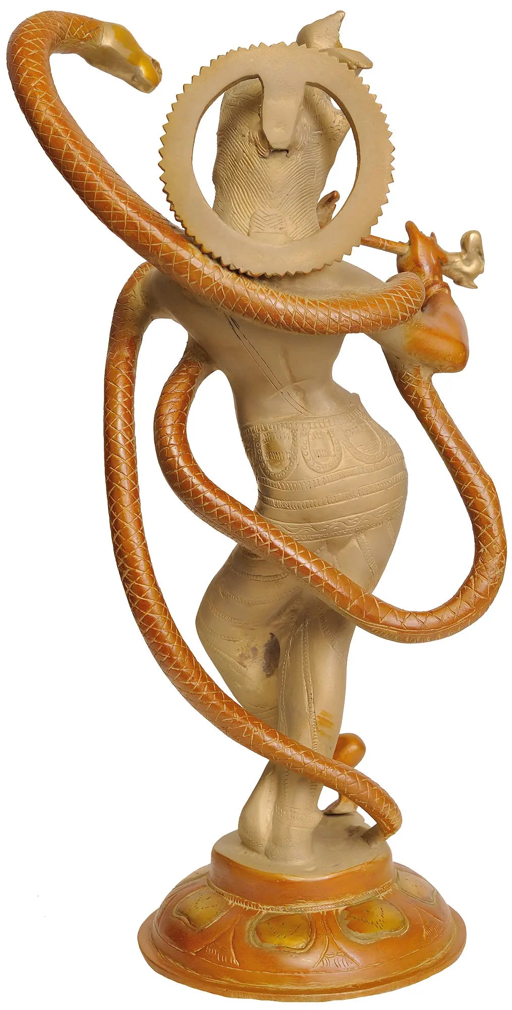 Brassaura® Brass Krishna Statue | Height 14.96 Inches & Weight 5.07 kg