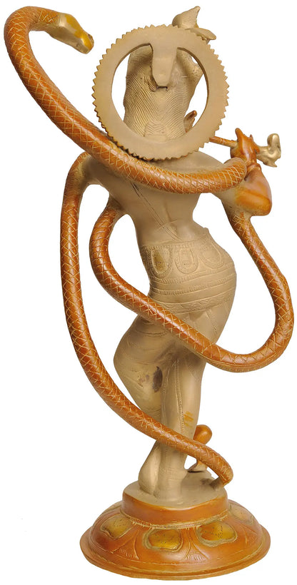 Brassaura® Brass Krishna Statue | Height 14.96 Inches & Weight 5.07 kg