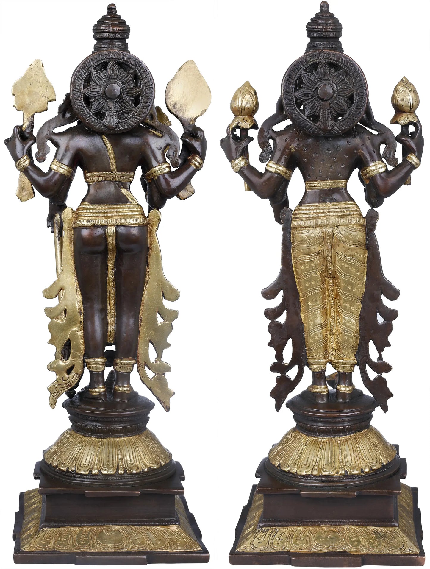 ब्रासौर® भगवान विष्णु और देवी लक्ष्मी सेट | शुद्ध पीतल | ऊँचाई 15 इंच और वज़न 9.30 किग्रा