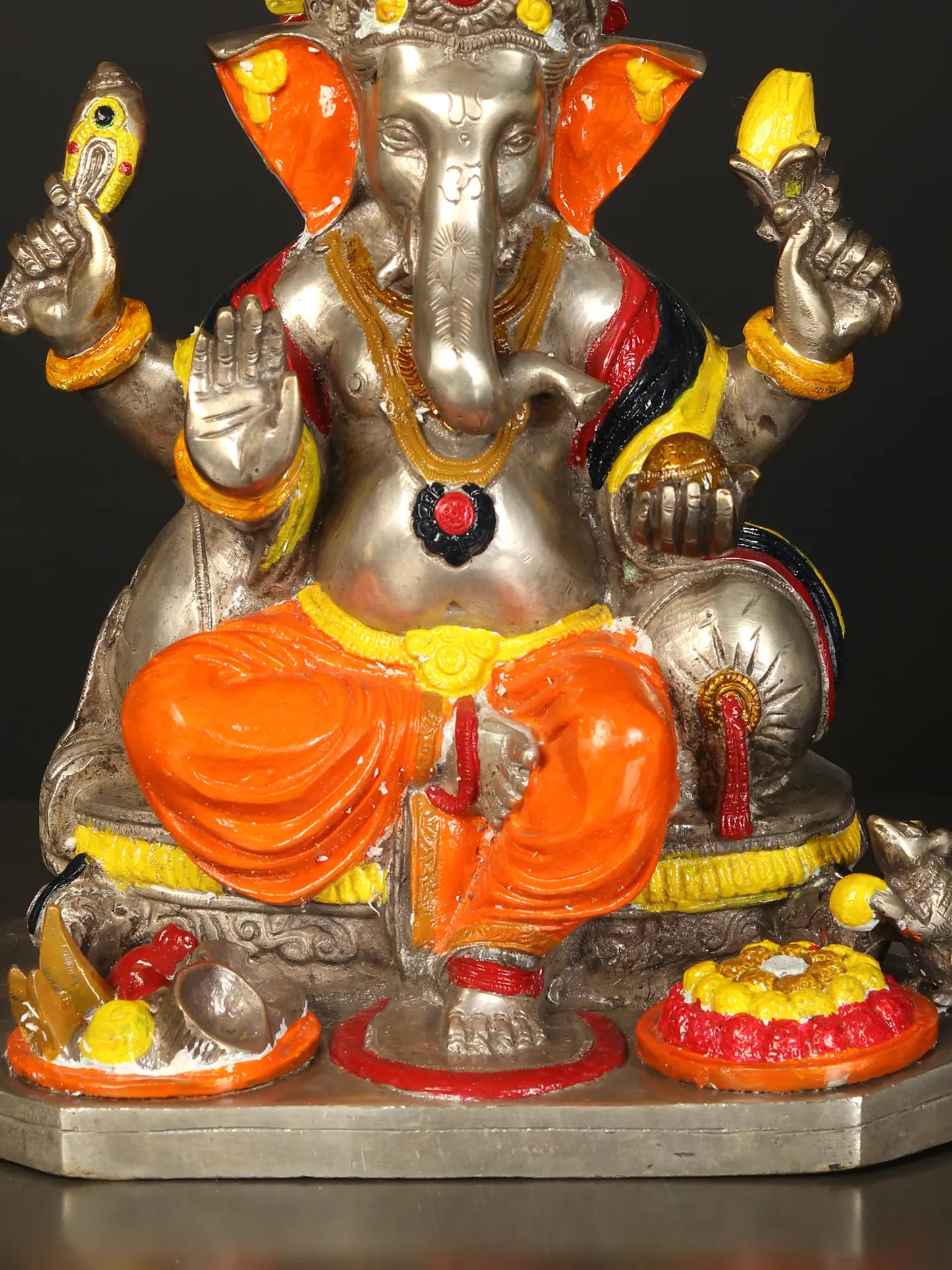 Brassaura™ Brass Aashirwad Ganesha Idol for Home Temple & Pooja Decor | 11 Inches | 9.50 kgs