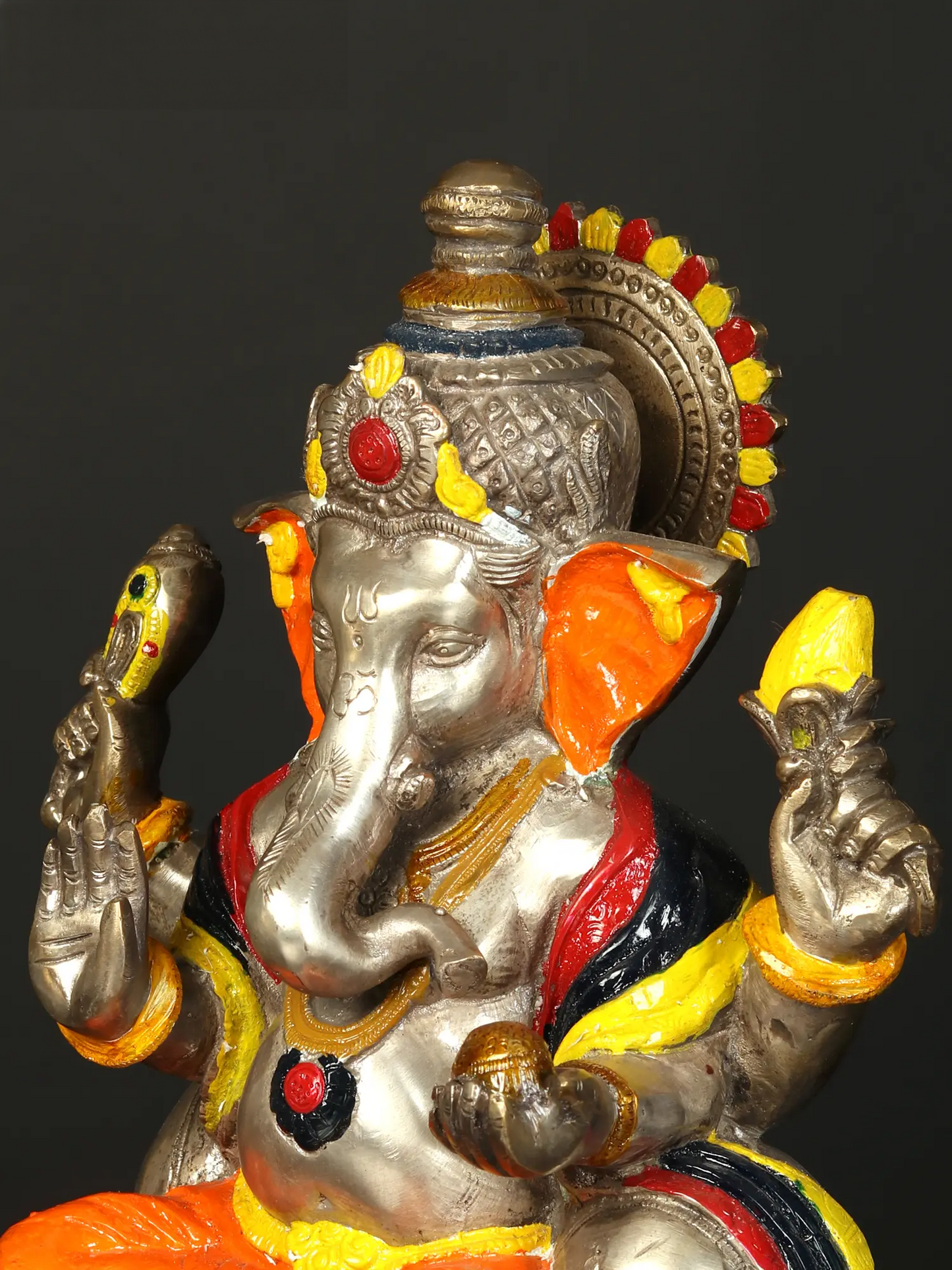 Brassaura™ Brass Aashirwad Ganesha Idol for Home Temple & Pooja Decor | 11 Inches | 9.50 kgs