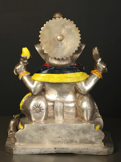 Brassaura™ Brass Aashirwad Ganesha Idol for Home Temple & Pooja Decor | 11 Inches | 9.50 kgs