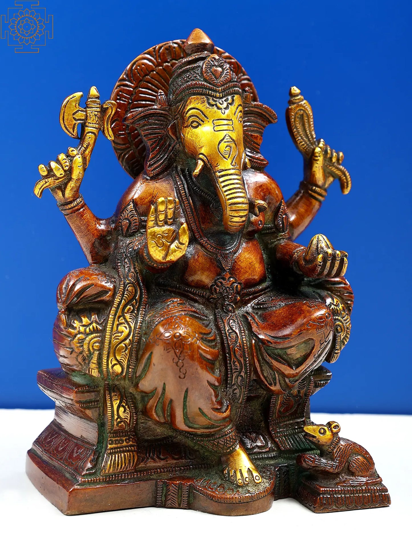 Brassaura™ Classic Seated Lord Ganesha Idol | Height 6.5 Inches & Weight 1.60 kgs