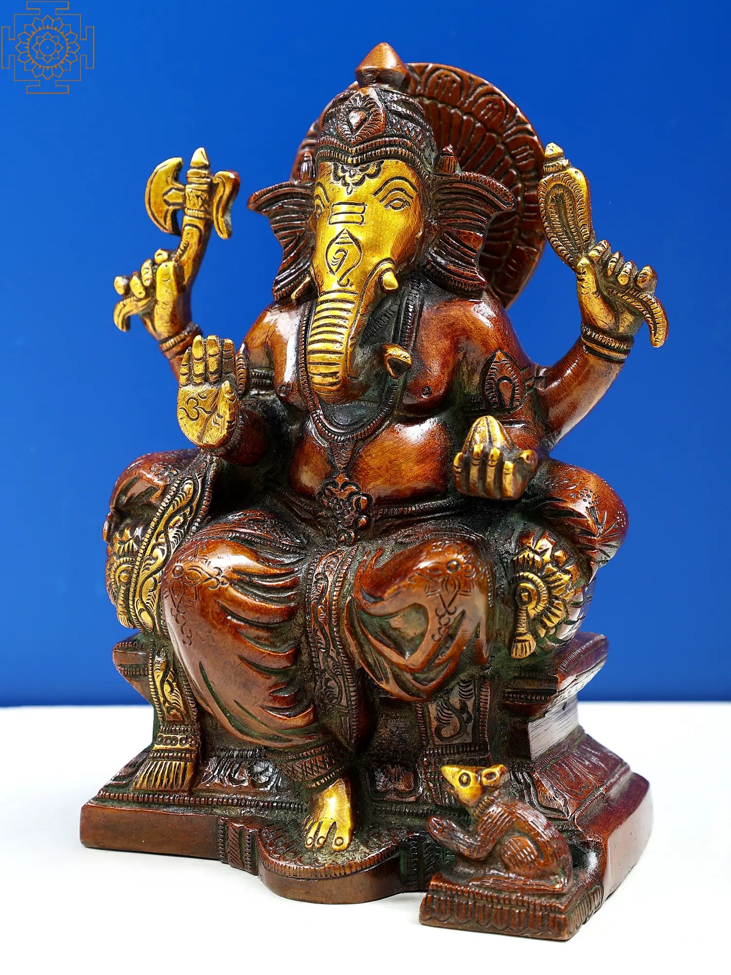 Brassaura™ Classic Seated Lord Ganesha Idol | Height 6.5 Inches & Weight 1.60 kgs