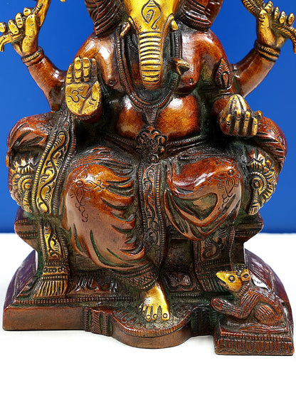 Brassaura™ Classic Seated Lord Ganesha Idol | Height 6.5 Inches & Weight 1.60 kgs