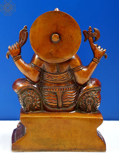 Brassaura™ Classic Seated Lord Ganesha Idol | Height 6.5 Inches & Weight 1.60 kgs