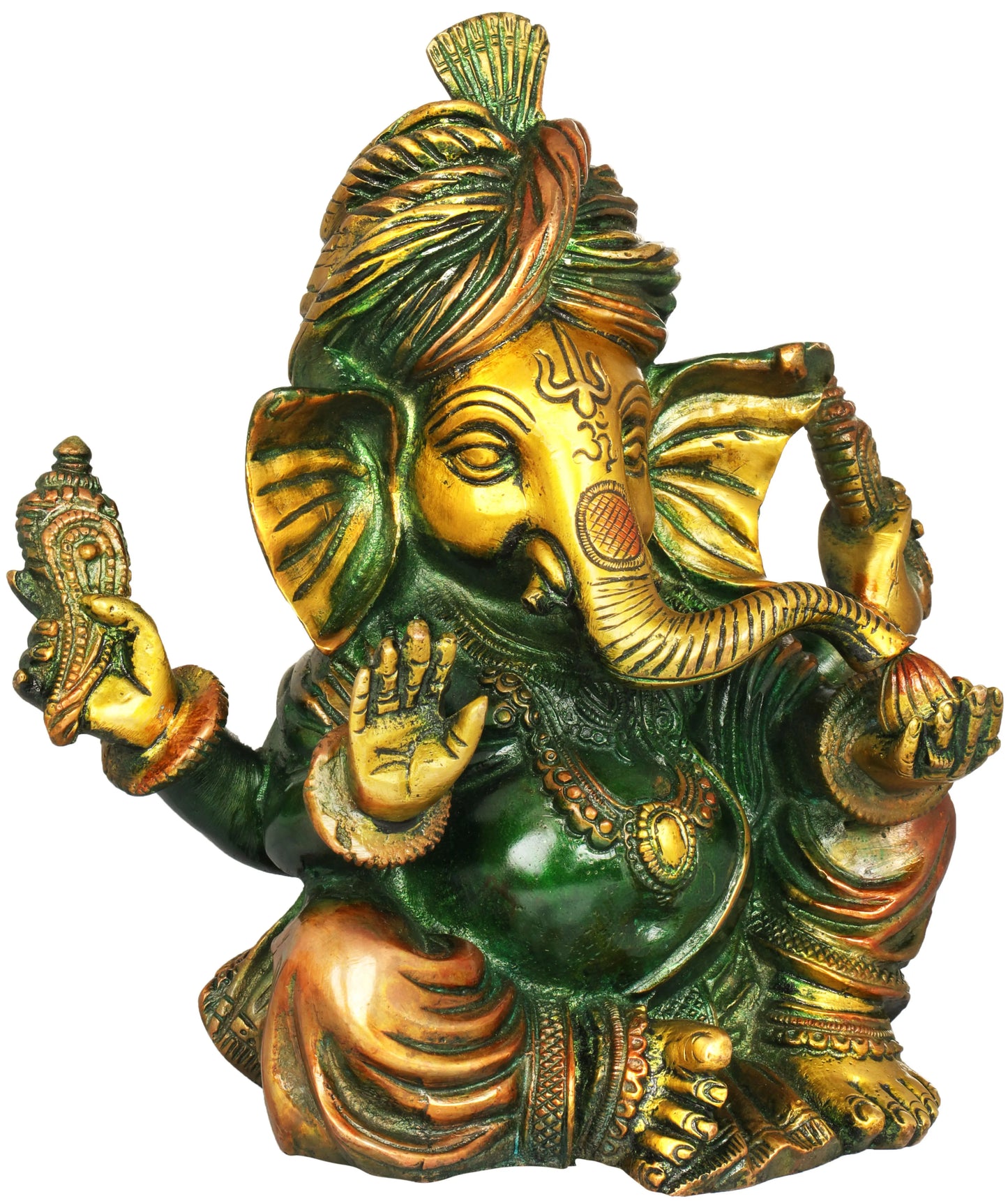 Brassaura™ Dual Tone Lord Ganesha Brass Statue | Height 7.5 Inches & Weight 2.70 kgs