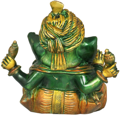 Brassaura™ Dual Tone Lord Ganesha Brass Statue | Height 7.5 Inches & Weight 2.70 kgs
