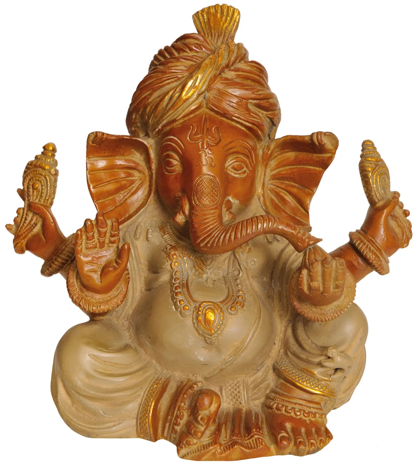 Brassaura™ Dual Tone Lord Ganesha Brass Statue | Height 7.5 Inches & Weight 2.70 kgs