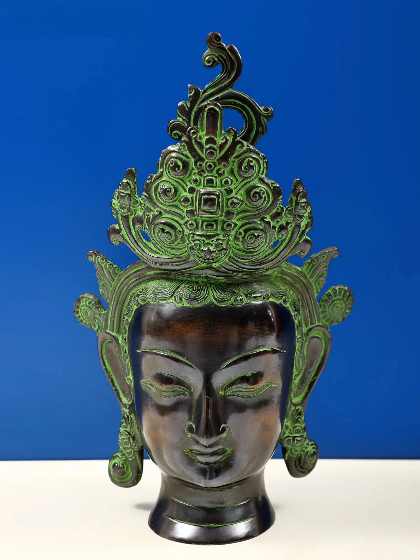 Brassaura® Tara Devi Head | Brass Statue | Height 12.2 Inches & Weight 3.70 kgs