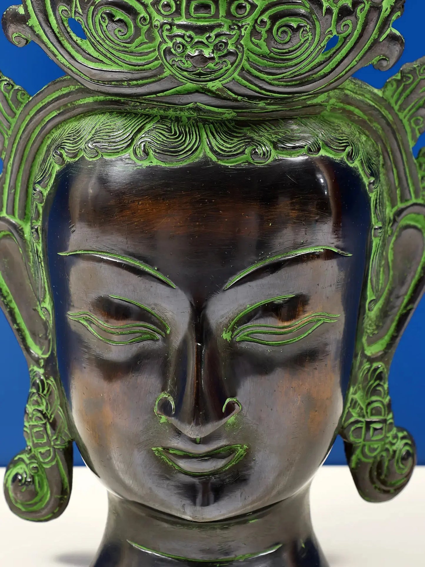 Brassaura® Tara Devi Head | Brass Statue | Height 12.2 Inches & Weight 3.70 kgs