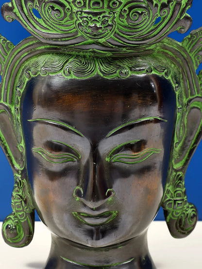 Brassaura® Tara Devi Head | Brass Statue | Height 12.2 Inches & Weight 3.70 kgs