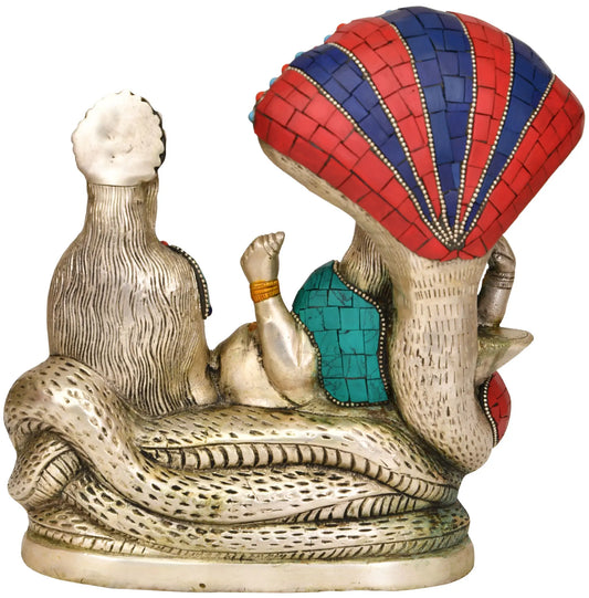 Brassaura® Brass Lakshmi & Vishnu Statue | Height 9 Inches & Weight 4.10 kg