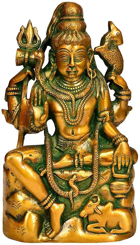 ब्रैसौरा™ पीतल की शिव प्रतिमा | ऊँचाई 9 इंच और वज़न 2.10 किलोग्राम