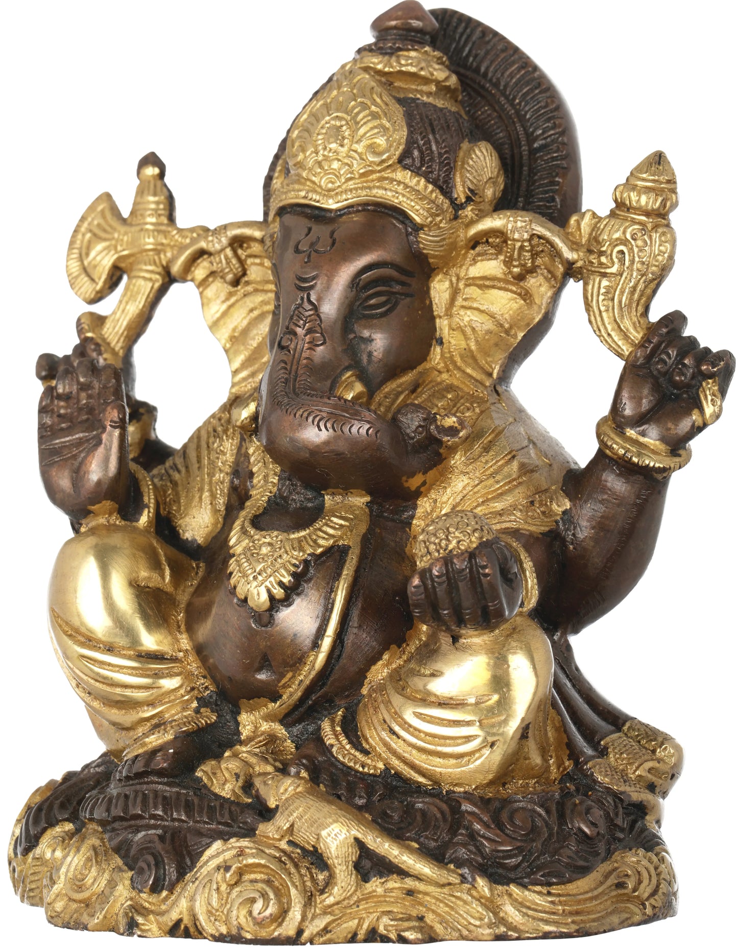 Brassaura™ Lord Ganesha Brass Statue | Height 5.9 Inches & Weight 2 kgs