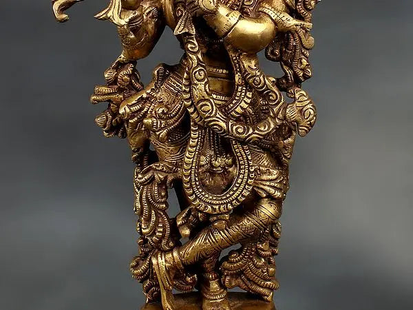 Brassaura® Brass Krishna Statue | Height 21 Inches & Weight 9 kg