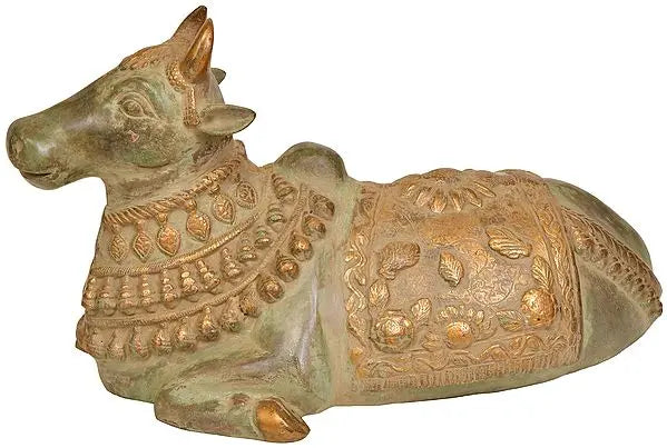 Brassaura® Brass Nandi Statue | Height 11 Inches & Weight 9.10 kg