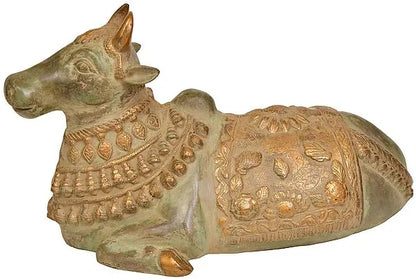Brassaura® Brass Nandi Statue | Height 11 Inches & Weight 9.10 kg