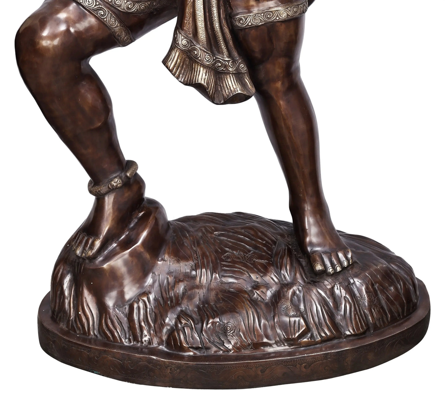 ब्रसाउरा® भव्य वीर हनुमान प्रतिमा | प्राकृतिक पीतल फ़िनिश | ऊँचाई 65.94 इंच और वज़न 138.40 किग्रा