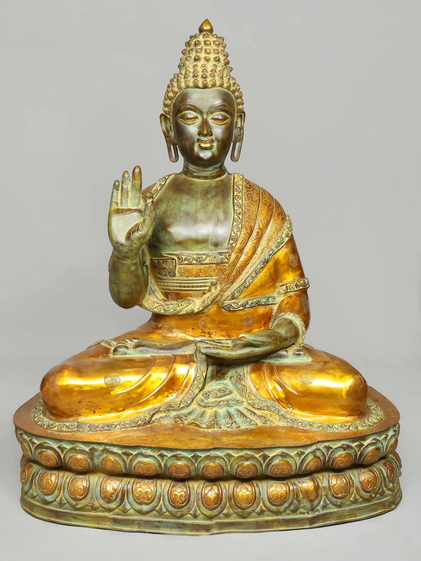 Brassaura® Grand Blessing Buddha Statue | Natural Brass  Height 60 Inches & Weight 183 kgs