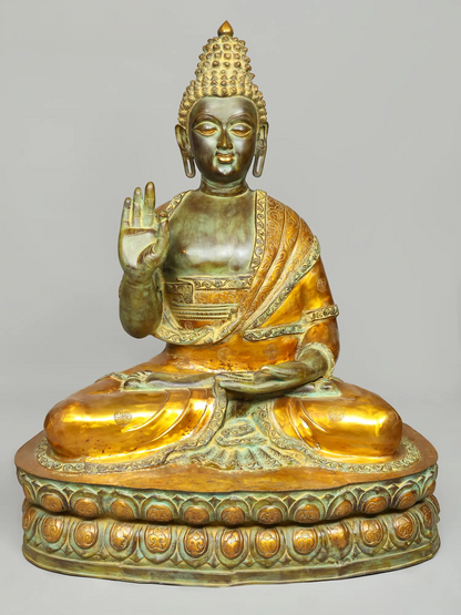 Brassaura® Grand Blessing Buddha Statue | Natural Brass  Height 60 Inches & Weight 183 kgs