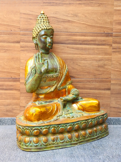 Brassaura® Grand Blessing Buddha Statue | Natural Brass  Height 60 Inches & Weight 183 kgs