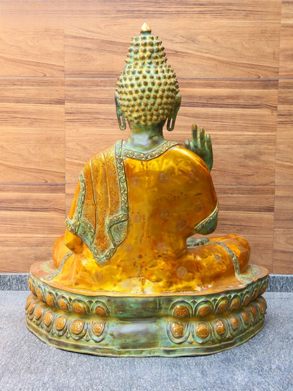 Brassaura® Grand Blessing Buddha Statue | Natural Brass  Height 60 Inches & Weight 183 kgs