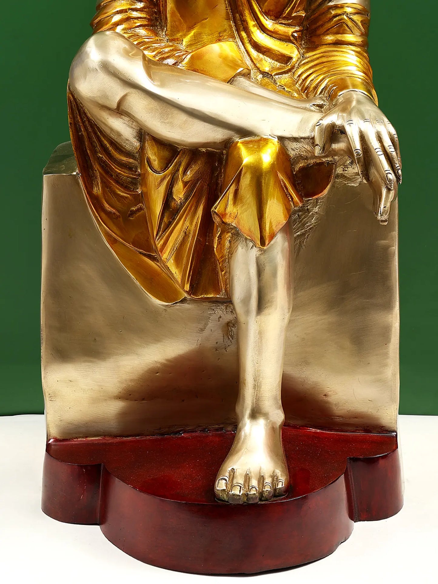 Brassaura® Sai Baba Seated on Pedestal | Pure Brass | Height 29 Inches & Weight 30.60 kgs