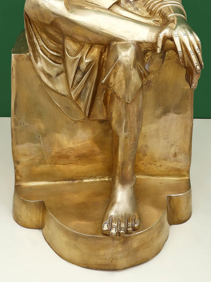 Brassaura® Sai Baba Seated on Pedestal | Pure Brass | Height 29 Inches & Weight 30.60 kgs