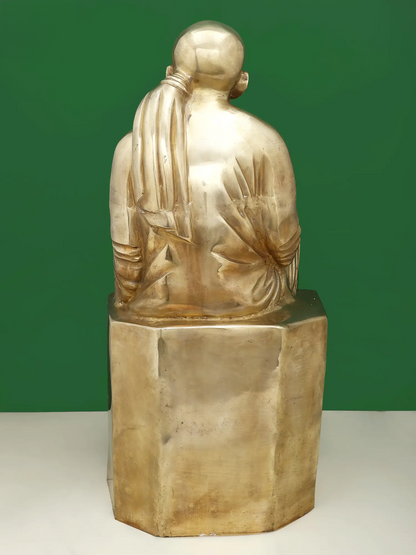 Brassaura® Sai Baba Seated on Pedestal | Pure Brass | Height 29 Inches & Weight 30.60 kgs