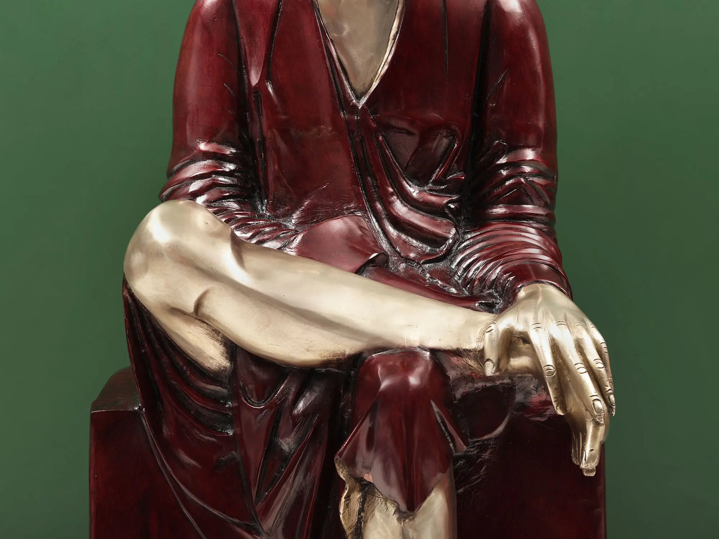 Brassaura® Sai Baba Seated on Pedestal | Pure Brass | Height 29 Inches & Weight 30.60 kgs