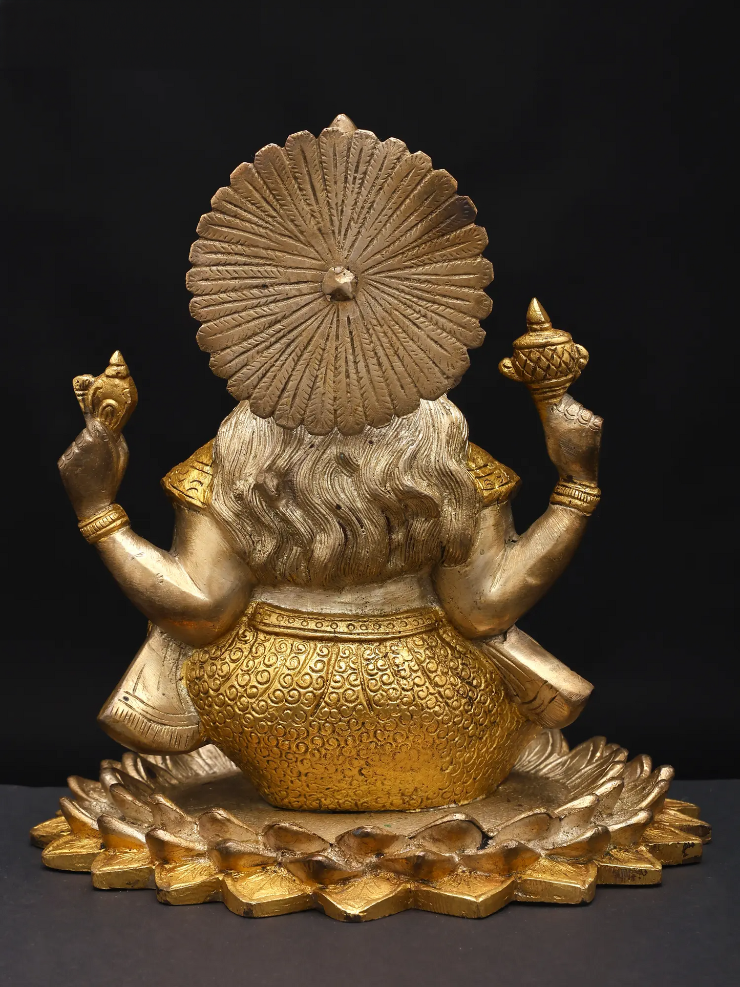 ब्रासोरा™ शुद्ध पीतल गणेश मूर्ति पूजा कक्ष और गृह सज्जा के लिए | 8 इंच | 3.76 किलोग्राम