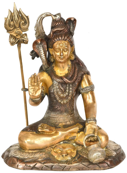 Brassaura™ Brass Shiva Statue | Height 11 Inches & Weight 4 kg