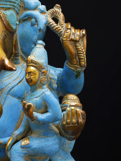Brassaura™ Brass Ganesha Statue | Height 13 Inches & Weight 9.20 kgs