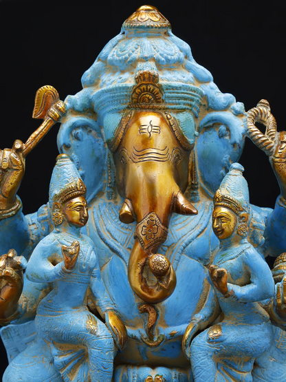 Brassaura™ Brass Ganesha Statue | Height 13 Inches & Weight 9.20 kgs