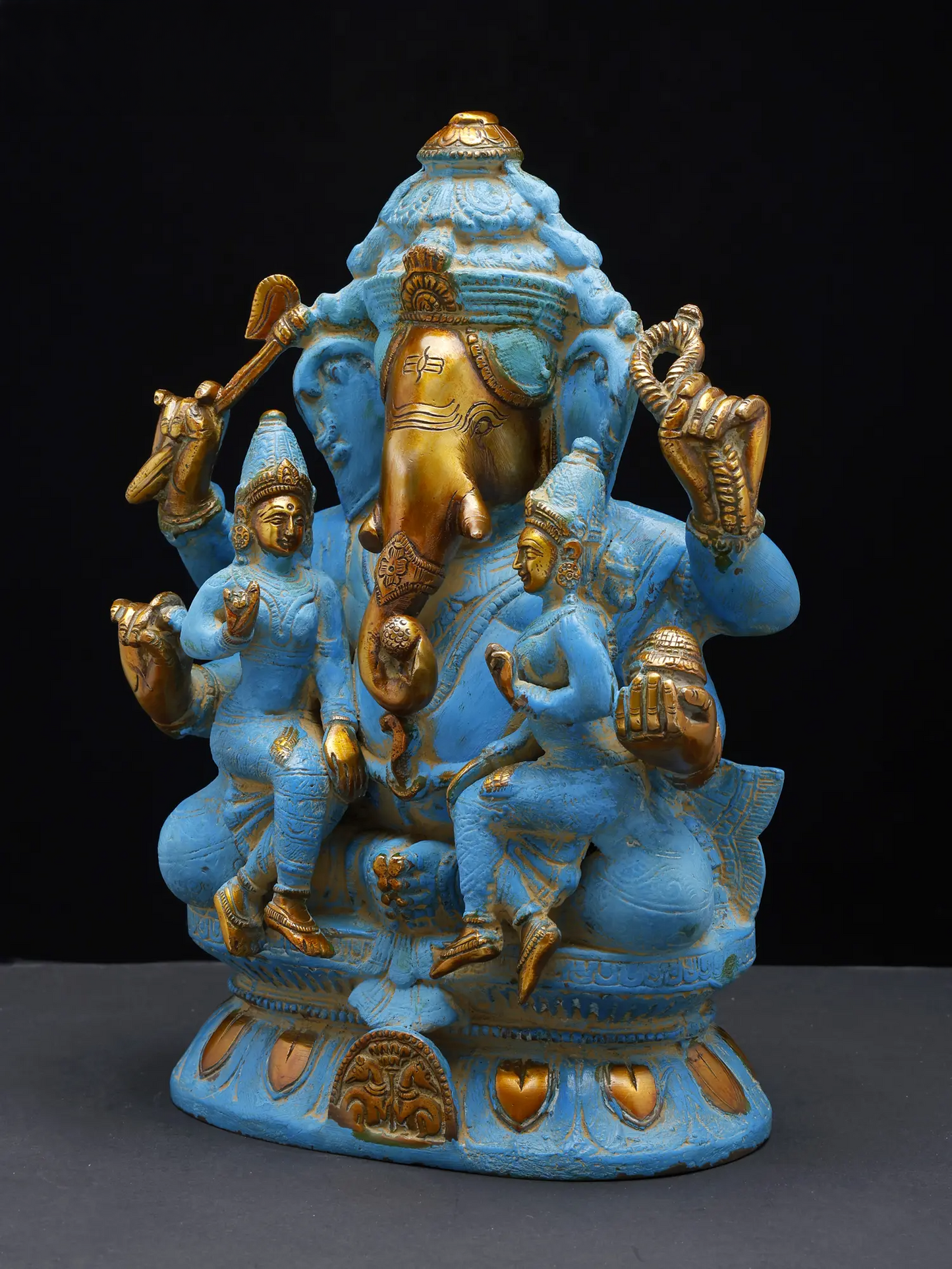 Brassaura™ Brass Ganesha Statue | Height 13 Inches & Weight 9.20 kgs