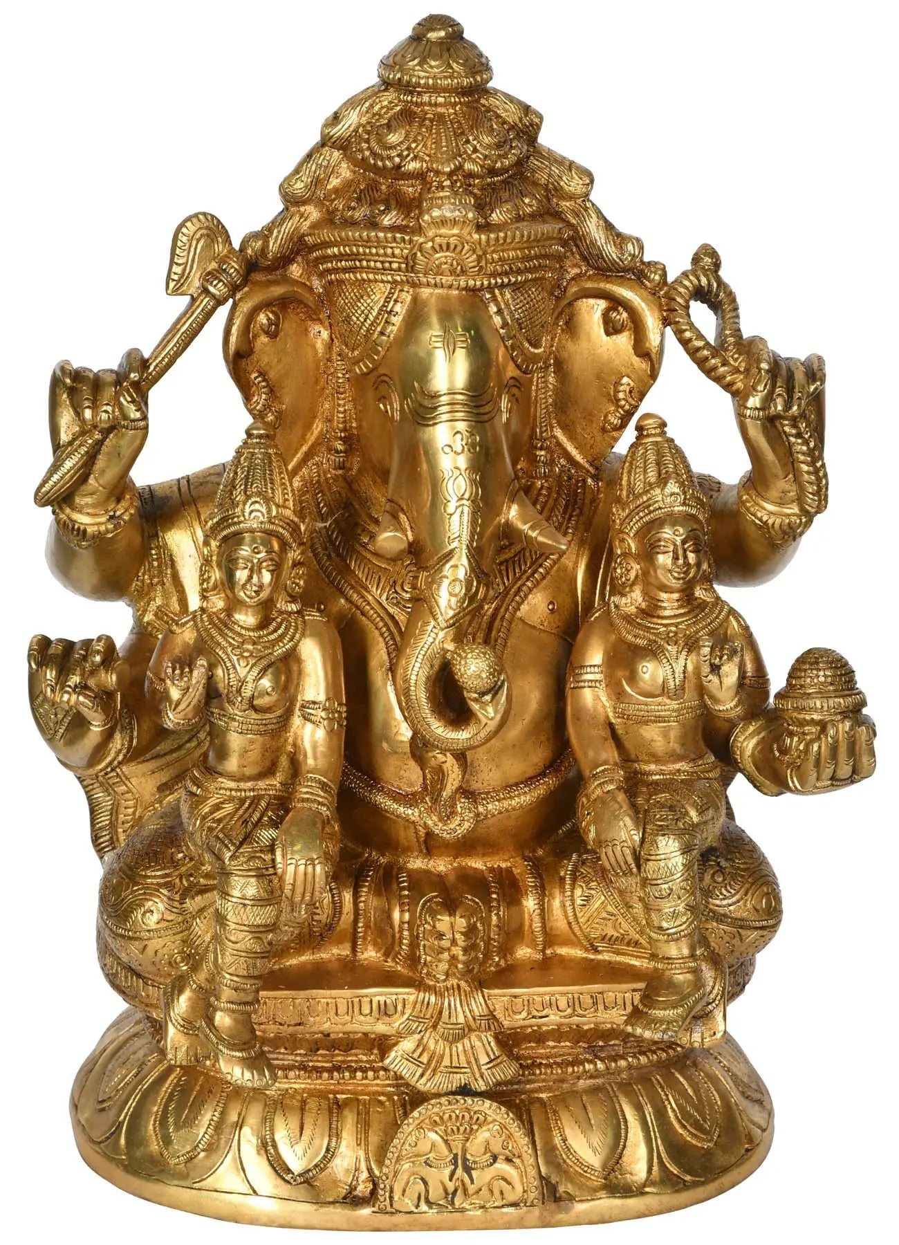 Brassaura™ Brass Ganesha Statue | Height 13 Inches & Weight 9.20 kgs