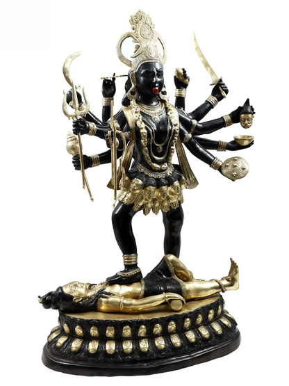 ब्रसौर® महाकाली शिव पर खड़ी | शुद्ध पीतल | ऊँचाई 43 इंच और वज़न 63 किलोग्राम