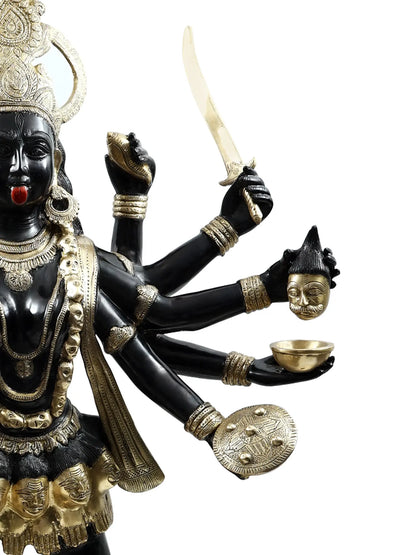 ब्रसौर® महाकाली शिव पर खड़ी | शुद्ध पीतल | ऊँचाई 43 इंच और वज़न 63 किलोग्राम