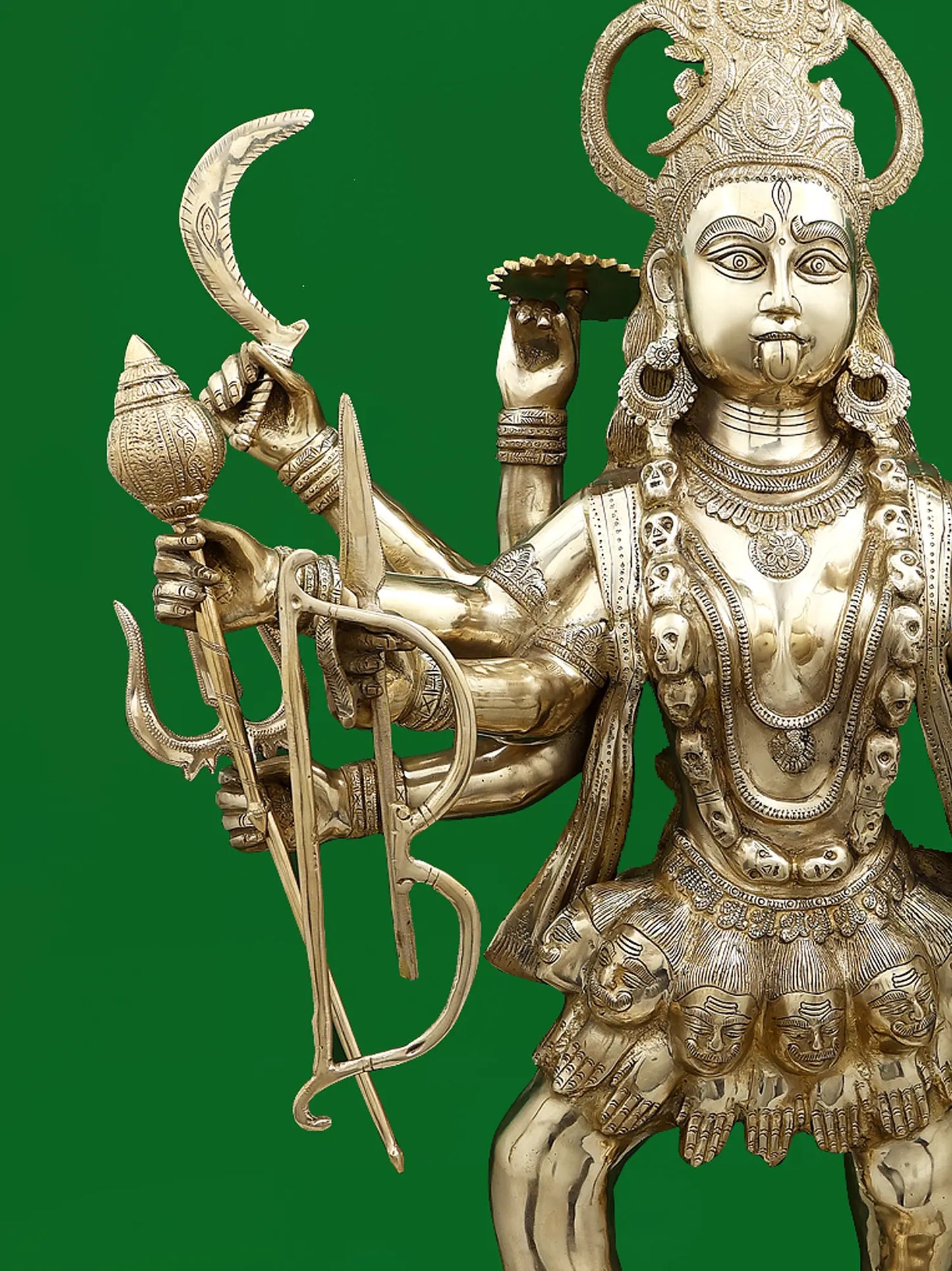 Brassaura® Mahakali Standing on Shiva | Pure Brass | Height 43 Inches & Weight 63 kgs