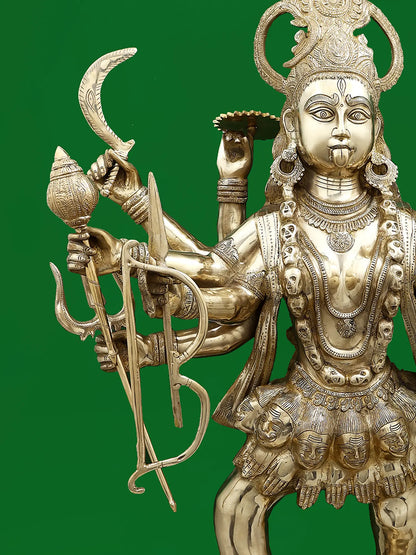 Brassaura® Mahakali Standing on Shiva | Pure Brass | Height 43 Inches & Weight 63 kgs