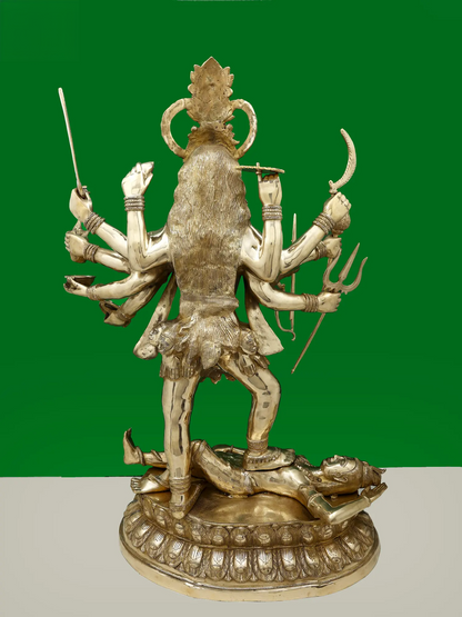 Brassaura® Mahakali Standing on Shiva | Pure Brass | Height 43 Inches & Weight 63 kgs