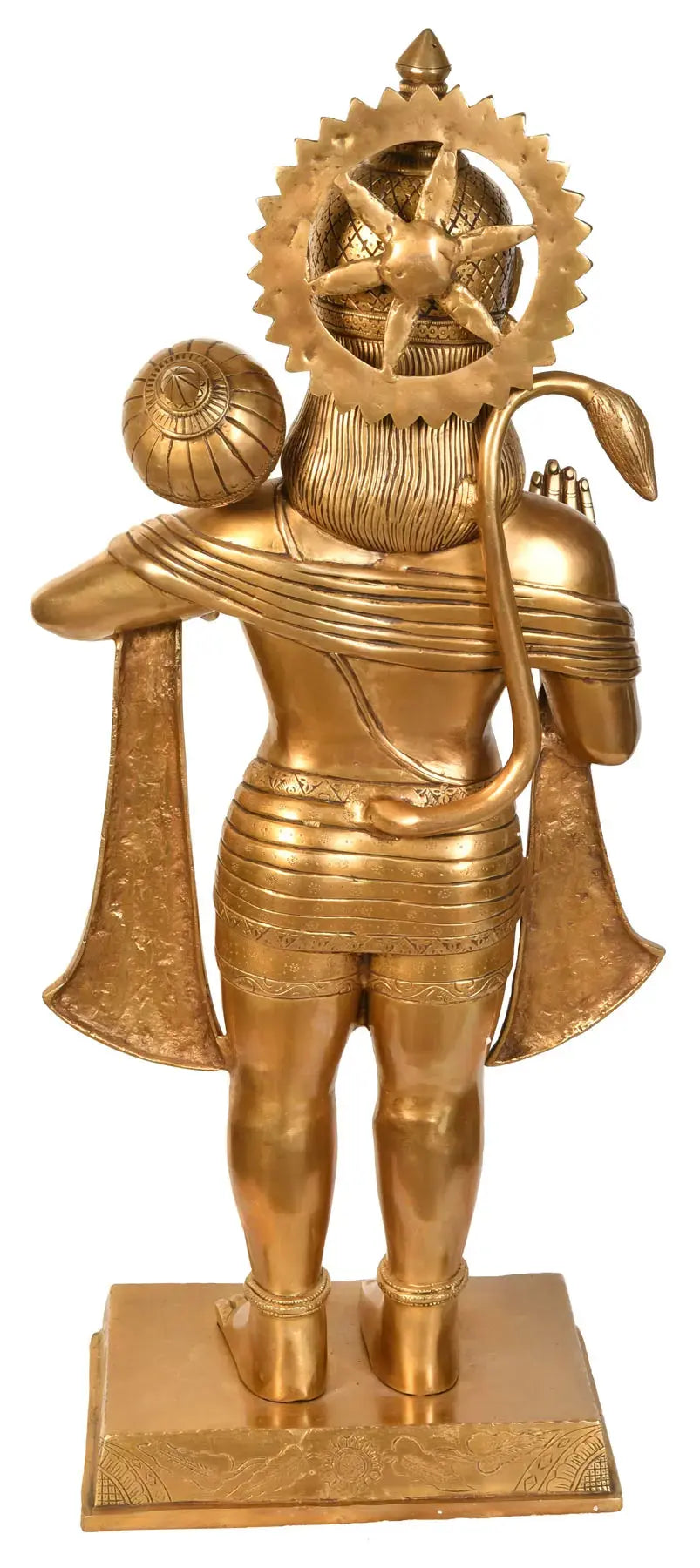 Brassaura® स्टैंडिंग ब्लेसिंग हनुमान | शुद्ध पीतल | ऊँचाई 36 इंच और वज़न 30.70 किलोग्राम
