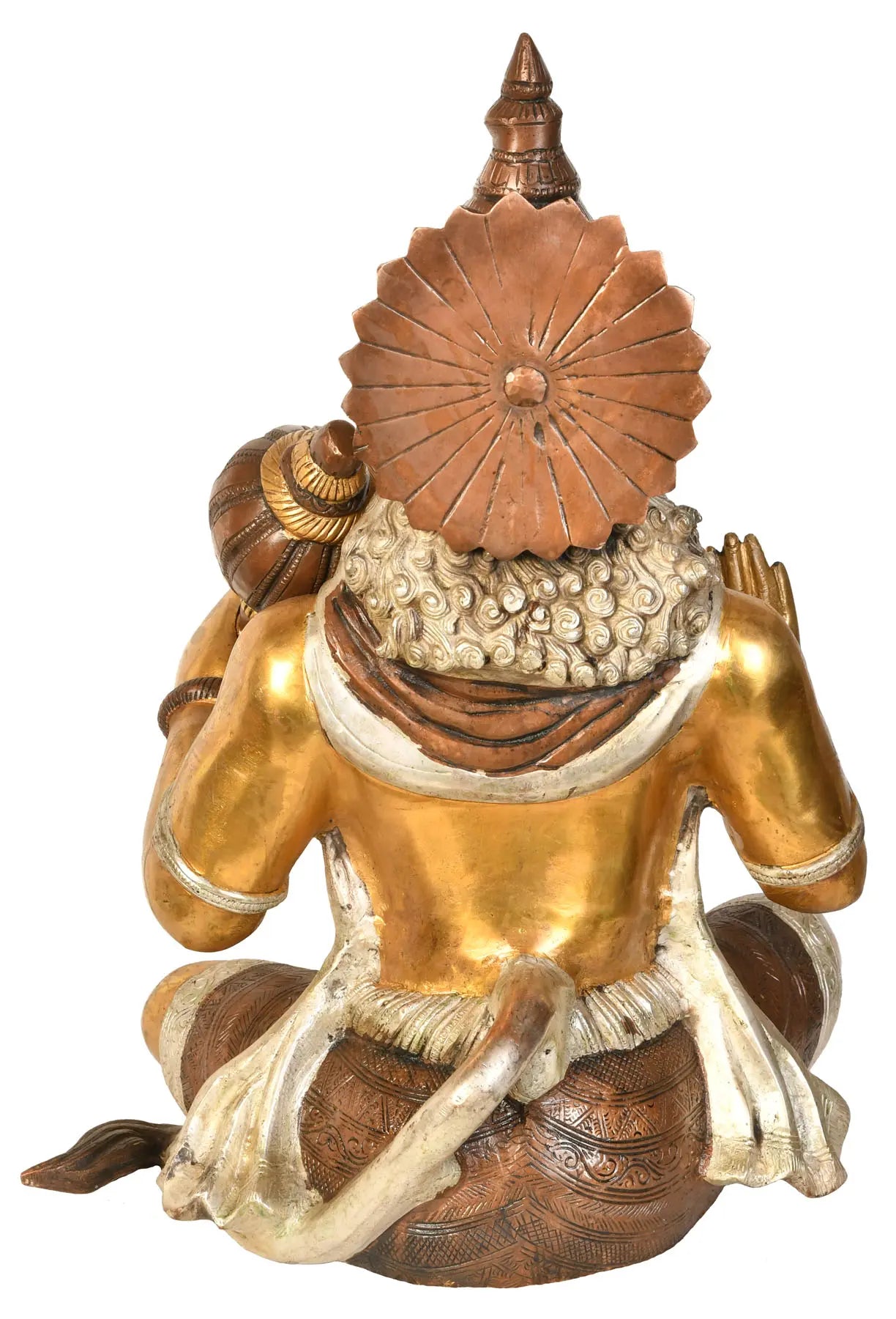 ब्रासुर® आशीर्वाद हनुमान बैठी हुई प्रतिमा | प्राचीन दोहरे टोन फ़िनिश के साथ पीतल | ऊँचाई 16 इंच और वज़न 11.58 किलोग्राम