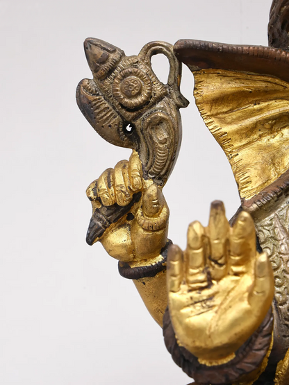 Brassaura™ Brass Pagdi Ganesha Idol for Home Temple & Festive Decor | 9 Inches | 5.20 kgs