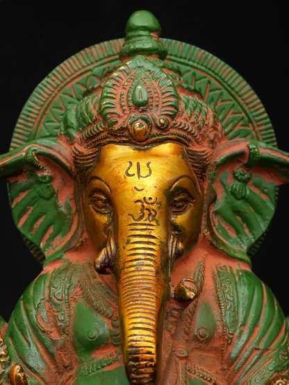 Brassaura™ Brass Ganesha Statue | Height 10 Inches & Weight 4.40 kgs